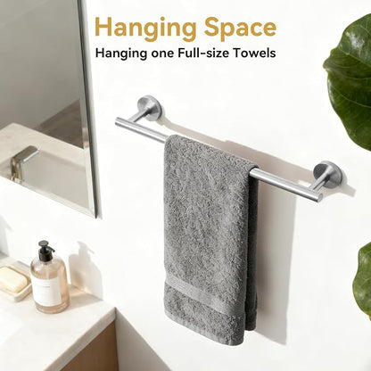 Brushed Nickel Towel Bar, 18 Inch Bathroom Towel Rack, Towel Holder Wall Mounted, Thicken SUS304 Stainless Steel Towel Rod Modern Home Decor (Total Length 20 Inch)