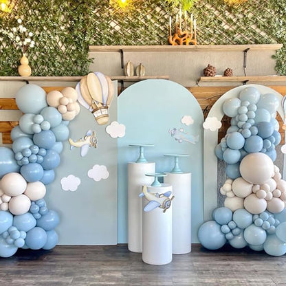 Awenztech 120pcs Light Blue Balloon Arch Kit, 18 12 10 5 inch Pastel Baby Blue Latex Balloons Different Sizes Balloon Garland for Graduation Baby Shower Gender Reveal Birthday Party Decorations
