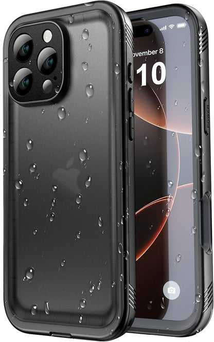 SPORTLINK for iPhone 16 Pro Max Case - IP68 Waterproof Military Protective Full Body Heavy Duty Shockproof 360 Sealed Dustproof with Camera Screen Protector Cover for i Phone 16 Pro Max 6.9" Black