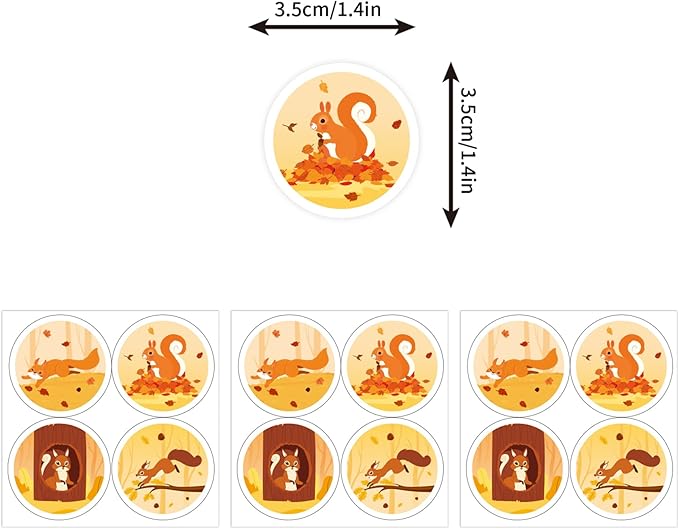 MMBDAMAI 12 Pcs Squirrel Party Bags with 12 Pcs Squirrel Stickers, Squirrel Party Decorations Cute Animal Squirrel Candy Chocolate Goodie Treat Gift Bags for Squirrel Birthday Party Supplies