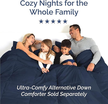 Split King Size 5 Piece Sheet Set - Comfy Breathable & Cooling Bed Sheets Set - Hotel Luxury Bedding for Women, Men, Kids, Teens, Boys & Girls - Deep Pockets, Soft, Wrinkle Free - Oeko-Tex - Navy Blue