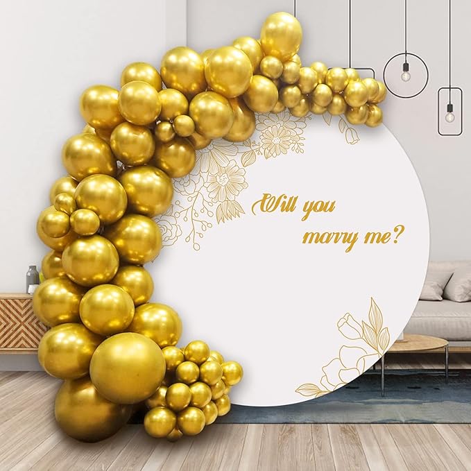 134Pcs Metallic Gold Balloons Different Sizes 5 10 12 18 Inch Chrome Gold Latex Balloon for Birthday Wedding Baby Shower.