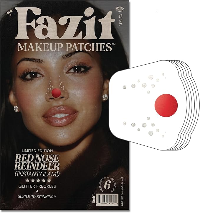 Fazit Makeup Patches - Red Nose Speckles - Glow Up Make-Up Patches - Cute Glitter Makeup Accessories for Women - Cosmetic Glitter for Face