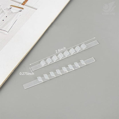 Azure Zone, 100 Pack Non Slip Hanger Grips for Wood Hangers Clear Rubber Grip Adhesive Clothe Strip 2.8 x 0.275 Inch