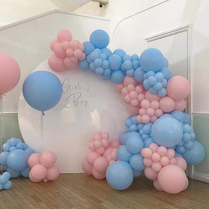 YMSZ Pink and Blue Balloons, 67 12 Inch Gender Reveal Balloons for Boy or Girl Gender Reveal Decorations Birthday Party Baby Shower Anniversary Decoration