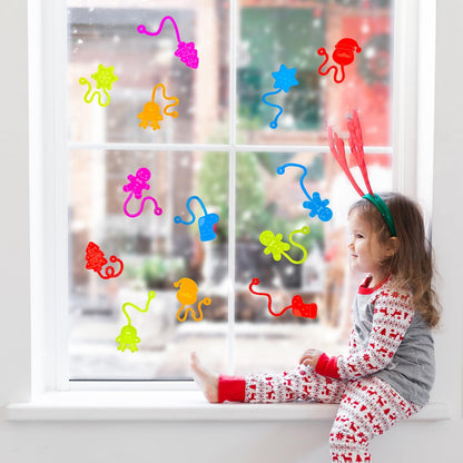 100 PCS Christmas Sticky Hands Party Favors Bulk for Kids,Christmas Goodie Bag Stocking Stuffers for Boys Girls, Holiday Classroom School Class Toys Prizes Gifts Treats Trinkets Giveaways for Students