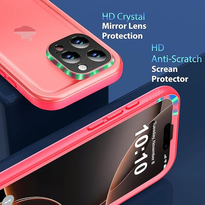 SPORTLINK for iPhone 16 Pro Max Case - IP68 Waterproof Military Protective Full Body Heavy Duty Shockproof 360 Sealed Dustproof with Camera Screen Protector Cover for i Phone 16 Pro Max 6.9" Pink