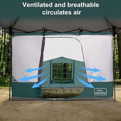 KAMPKEEPER Canopy Side Tent, Camping Canopy Tent for 10x10 Pop Up Canopies, Cube Tents, Gazebo Room Compatible with 10' Wide Canopies(Canopy Not Included)