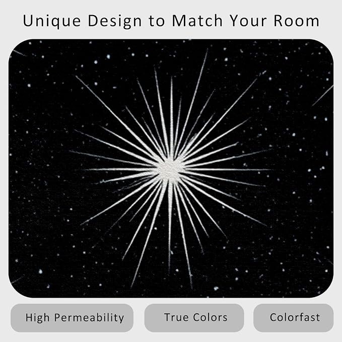 Starburst Rug 5x8 Mid Century Modern Retro Pattern Area Rugs for Living Room, Bedroom, Starburst Home Decor Accessories Indoor Carpet, Non Slip & Machine Washable