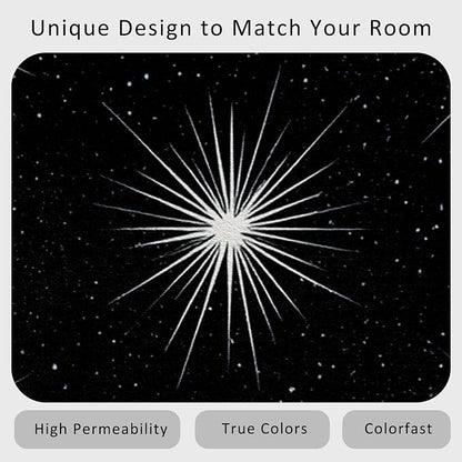 Starburst Rug 5x8 Mid Century Modern Retro Pattern Area Rugs for Living Room, Bedroom, Starburst Home Decor Accessories Indoor Carpet, Non Slip & Machine Washable