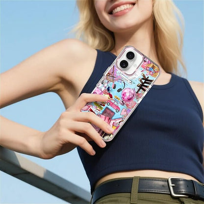 Case for iPhone 16,[Compatible with MagSafe],Cover Holiday Trip World Map Phone Case Design，for Women Girls Magnetic Clear Cover - Slim, Sleek, & Shockproof Protection