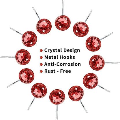 MitoVilla Red Christmas Shower Curtain Hooks Rings, Holiday Shower Hooks for Burgundy Shower Curtain Liner, Xmas Rust Proof Shower Rings for Curtain and Bathroom Shower Rod, 12 Pack Set
