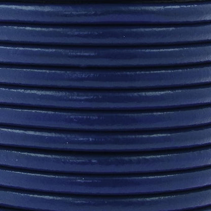 Mandala Crafts Round Genuine Navy Blue Leather Cord for Jewelry Making – 4mm Cowhide Leather Rope String Lace for Kumihimo – 11 Yards Cowhide Craft Cording Spool