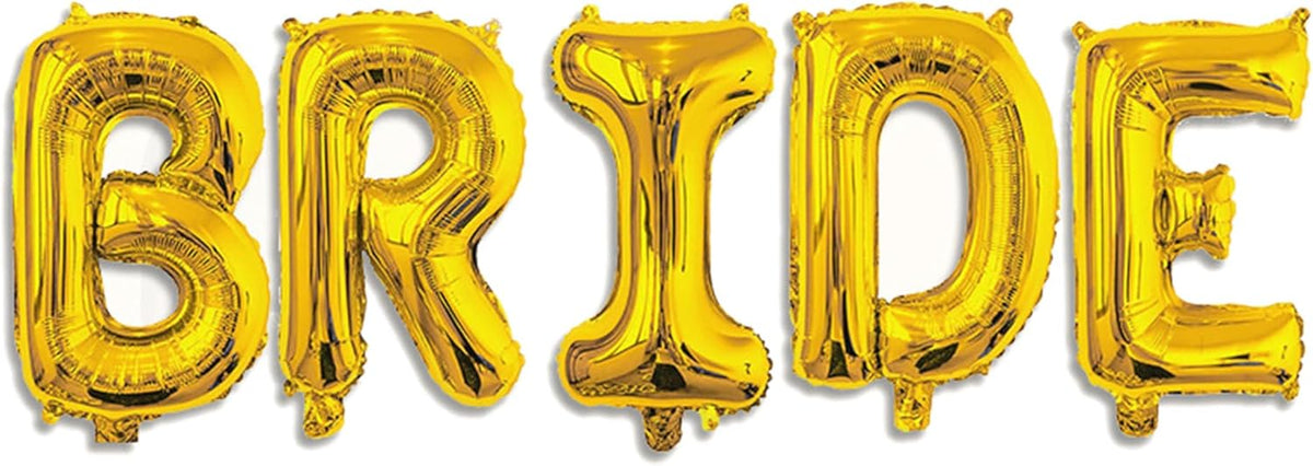 16 Inch Bride Balloons, Gold Bride To Be Balloon For Bridal Shower Decor,Bachelorette Party Decorations, Engagement Party Supplies