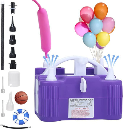 Electric Balloon Pump, 4-in-1 Portable Electric Air Pump for Inflatables, Balloons and Sports Ball, Balloon Inflator for 260q,Foil, Latex Balloons and Pool Floats, Faster and Save Time