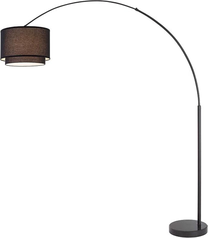 Major-Q Modern Arcing Floor Lamp - Tall Stand Up Arching Drum Shade - Large Contemporary Floor Lamp for Dining Rooms and Bedrooms - Corner Lamp for Office Lighting and Home Decor