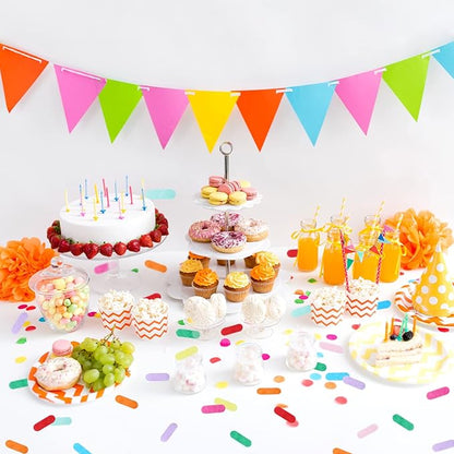 Hungdao 3.52 Oz/ 100g Tissue Sprinkle Confetti Dount Table Confetti Supplies Decoration Colorful Rainbow for Baby Shower Birthday Ice Cream Party Wedding Photo Booth Props