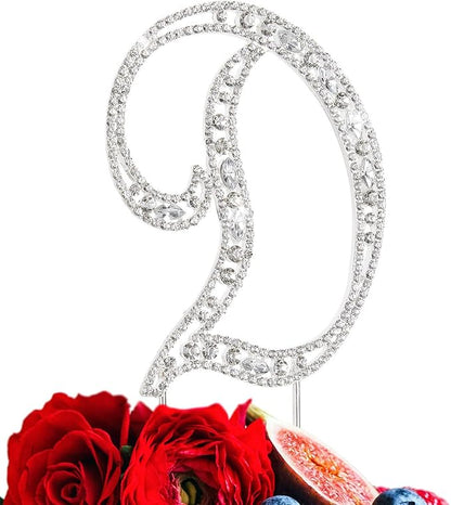 Letter D Cake Topper Rhinestone Crystal Silver Letter For Wedding or Anniversary Birthday Party Decoration Supplies