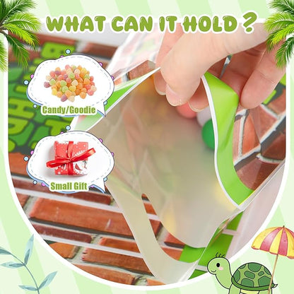 Eccliy 30 Pcs Turtle Goodie Bags Animation Cartoon Green Turtle Party Favors Birthday Supplies Candy Gift Bags with Handles
