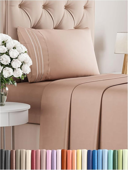 Twin XL Size 3 Piece Sheet Set - Comfy Breathable & Cooling Bed Sheets Set - Hotel Luxury Bedding for Women, Men, Kids, Teens, Boys & Girls - Deep Pockets, Ultra-Soft, Wrinkle Free - Oeko-Tex - Mauve
