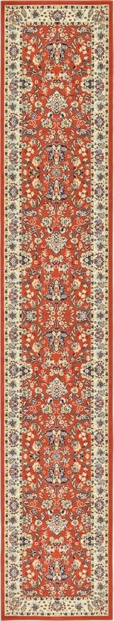 Unique Loom Sialk Hill Collection Area Rug - Washington (3' x 16' 5" Runner Terracotta/Cream)