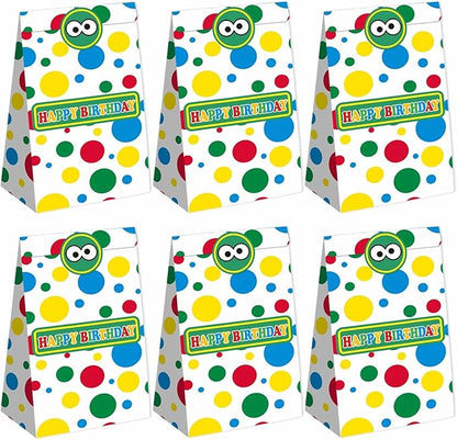 Zliisang 16PCS Cartoon Party Favor Bags Colorful Goodie Gift Bags for Kids Birthday Party Gift Supplies Happy Birthday Party Decorations