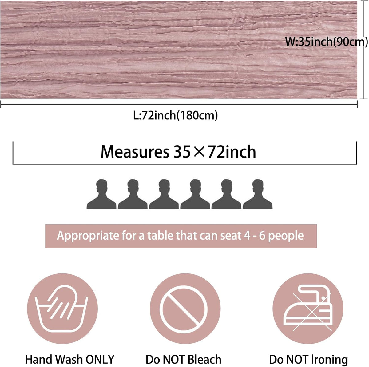 12 Pack Cheesecloth Table Runner 35x72 Inch Boho Gauze Rustic Cheese Cloth Long Romantic Table Runner for Wedding Bridal Shower Birthday Party Table Decor (Dusty Pink)