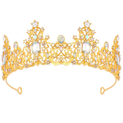 Didder Gold AB Rhinestone Princess Crown Birthday Tiara Prom Queen Tiaras and Crowns for Women and Girls Halloween Costume Headpiece Hair Accessories