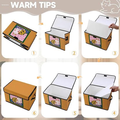 Stackable Storage Bins with Lids,Closet Organizers Fabric Box for Home and Office,Blanket Clothes Organizers,Under Bed Storage Containers 3 Pack