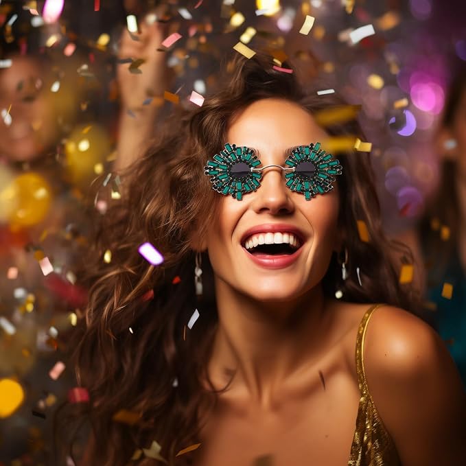 Mixed Color Party Y2K Cute Crazy Fun Rhinestone Decorative Sunglasses