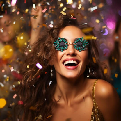 Mixed Color Party Y2K Cute Crazy Fun Rhinestone Decorative Sunglasses