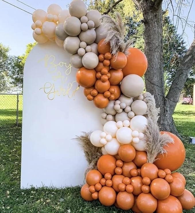 Burnt Orange Balloons Garland Arch Kit Dark Orange Balloon Different Sizes 12Inch 5Inch Fall Balloons for Thanksgiving/Baby Shower Party Decorations