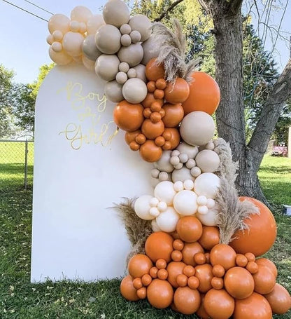 Burnt Orange Balloons Garland Arch Kit Dark Orange Balloon Different Sizes 12Inch 5Inch Fall Balloons for Thanksgiving/Baby Shower Party Decorations