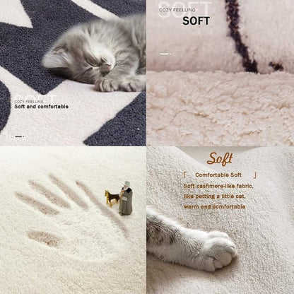 Soft Cashmere Area Rug Luxury Bedside Carpet Bedroom Living Room Mats Solid Color Children's Room Rugs Runner Carpets Indoor Mats Home Décor White Gray Red 4' X 9'