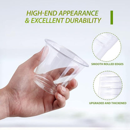 Lilymicky 300 Pack 9 oz Clear Plastic Cups, 9 Ounce Disposable Plastic Drinking Cups, Crystal Clear, for Parties, Ceremonies, Events