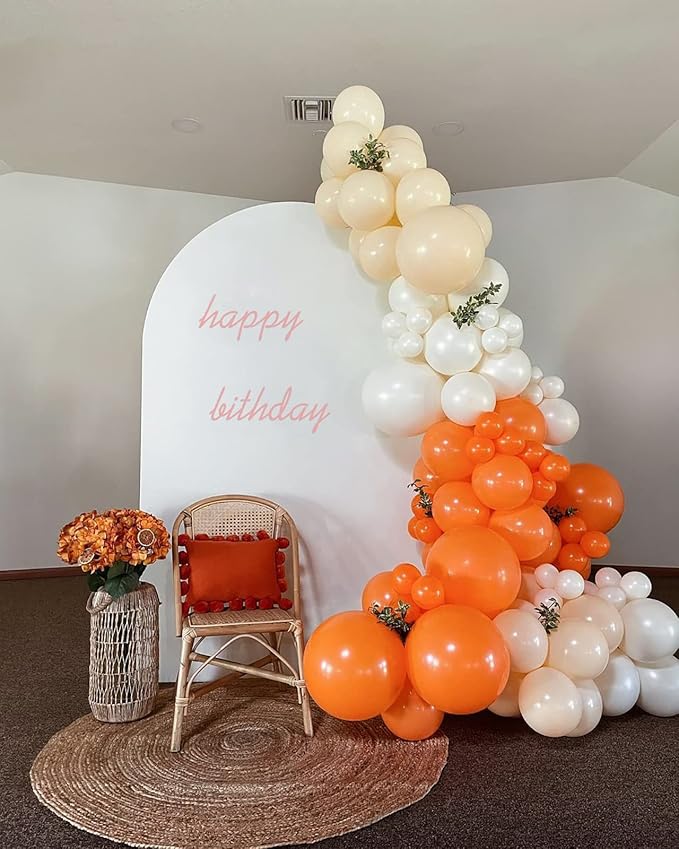 FOTIOMRG 110pcs Orange Balloon Garland Arch Kit, 18 12 10 5 inch Orange Latex Balloons Different Sizes Pack for Birthday Graduation Baby Shower Halloween Christmas Wedding Party Decorations