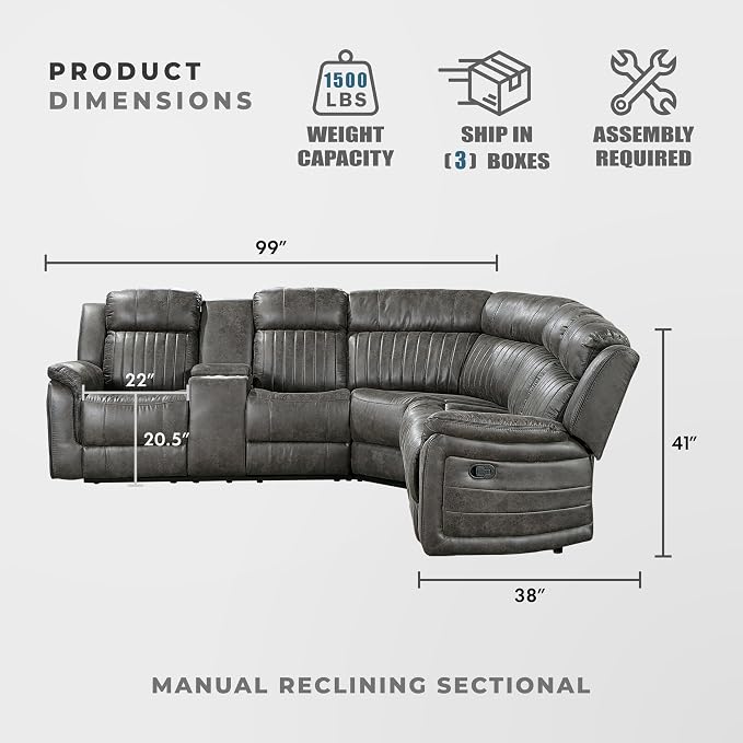 Lexicon Reclining Sectional Couches