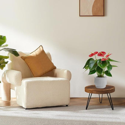 Plant Stand, Indoor/Outdoor Wooden Plant Stands, Mid-Century Plant Table Round Plant Stool for Large Plants , Single Plant Stand for Living Room, Balcony, Office