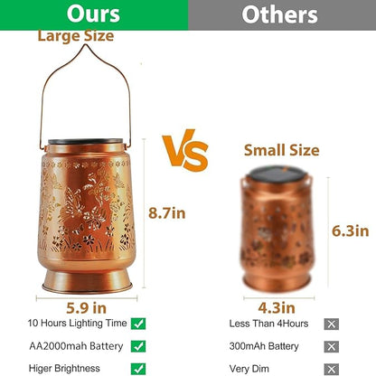 Large Solar Lanterns Outdoor Waterproof, Mothers Day Gifts Butterfly Birthday Gifts for Women Men, Metal Hanging Solar Lantern Lamp for Yard, Lawn, Patio, Backyard, Butterfly Garden Decor Outside