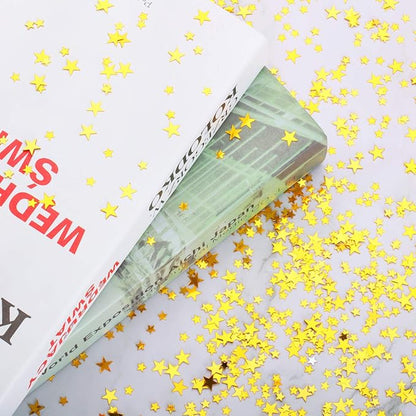 Hestya Star Confetti Glitter Table Confetti Metallic Foil Stars for Graduation Wedding Birthday Party Decorations(Gold,10mm and 6mm,60g)