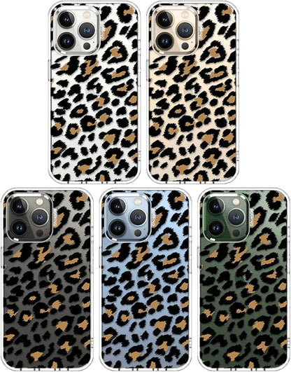 MOSNOVO for iPhone 13 Pro Case, [Buffertech 6.6 ft Drop Impact] [Anti Peel Off] Clear Shockproof TPU Protective Bumper Phone Cases Cover with Leopard Print Design for iPhone 13 Pro