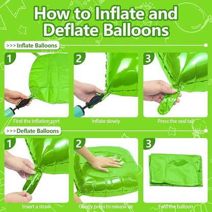 NISOCY 25PCS Green Square Foil Balloons Wall Backdrop Double Sided Light Green Christmas Balloon Tunnel Arch Kit for Birthday Christmas Graduation Wedding Anniversary Summer Jungle Party Decorations