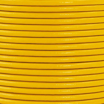 Mandala Crafts Round Genuine Mustard Yellow Leather Cord for Jewelry Making – 1.5mm Cowhide Leather Rope String Lace for Kumihimo – 20 Yards Cowhide Craft Cording Spool