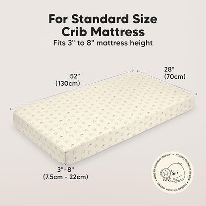 KeaBabies 2-Pack Baby Crib Sheets for Boys, Girls - 52x28 Viscose Derived from Bamboo Toddler Bed Sheets Neutral, Fitted Crib Mattress Cover for Standard Baby Bedding, Soft & Cozy (Bumble Bear)