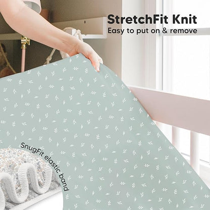KeaBabies 2-Pack Baby Crib Sheets for Boys, Girls - 52x28 Viscose Derived from Bamboo Toddler Bed Sheets Neutral, Fitted Crib Mattress Cover for Standard Baby Bedding, Soft & Cozy (Prairie)