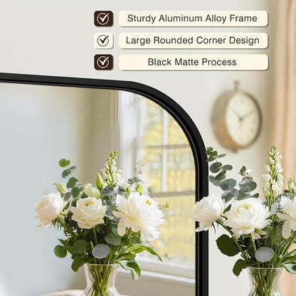 FICTOR Bathroom Vanity Mirror for Wall, 2 Pack 28" x 40" Rectangle Bathroom Mirror for Over Sink, Metal Framed, Hangs Horizontally or Vertically(Black)