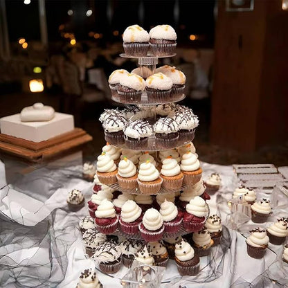 Gowing 6 Tier Cupcake Stand, Cupcake Tower Display, Round Cupcake Holder, Cupcake Display Stand with Base, Acrylic Clear Tiered Dessert Stands for Party