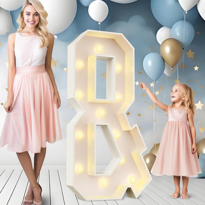 Ledido 4FT Marquee Light Up Letters, Large Light Up Letters for Party Decoration, Marquee Letter for Birthday Graduation Baby Shower Wedding, Pre-cut Foam Board Assembly Required Letter &