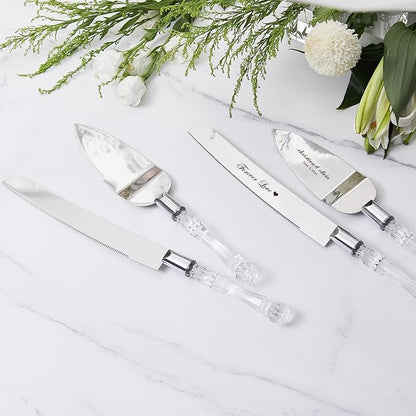 AW BRIDAL Personalized Wedding Cake Knife and Server Set Cutter Slicer Cake Cutting Set Wedding Anniversary Engagement Gifts for Couples//DK001CPP40//