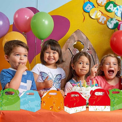 16pcs Cartoon Monster Birthday Party Candy Bags Yellow Red Goodie Gift Boxes for Kids Boys Girls Theme Birthday Party Supplies Decorations